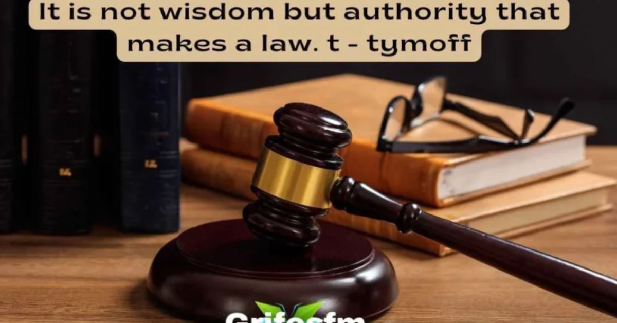 it is not wisdom but authority that makes a law. t – tymoff